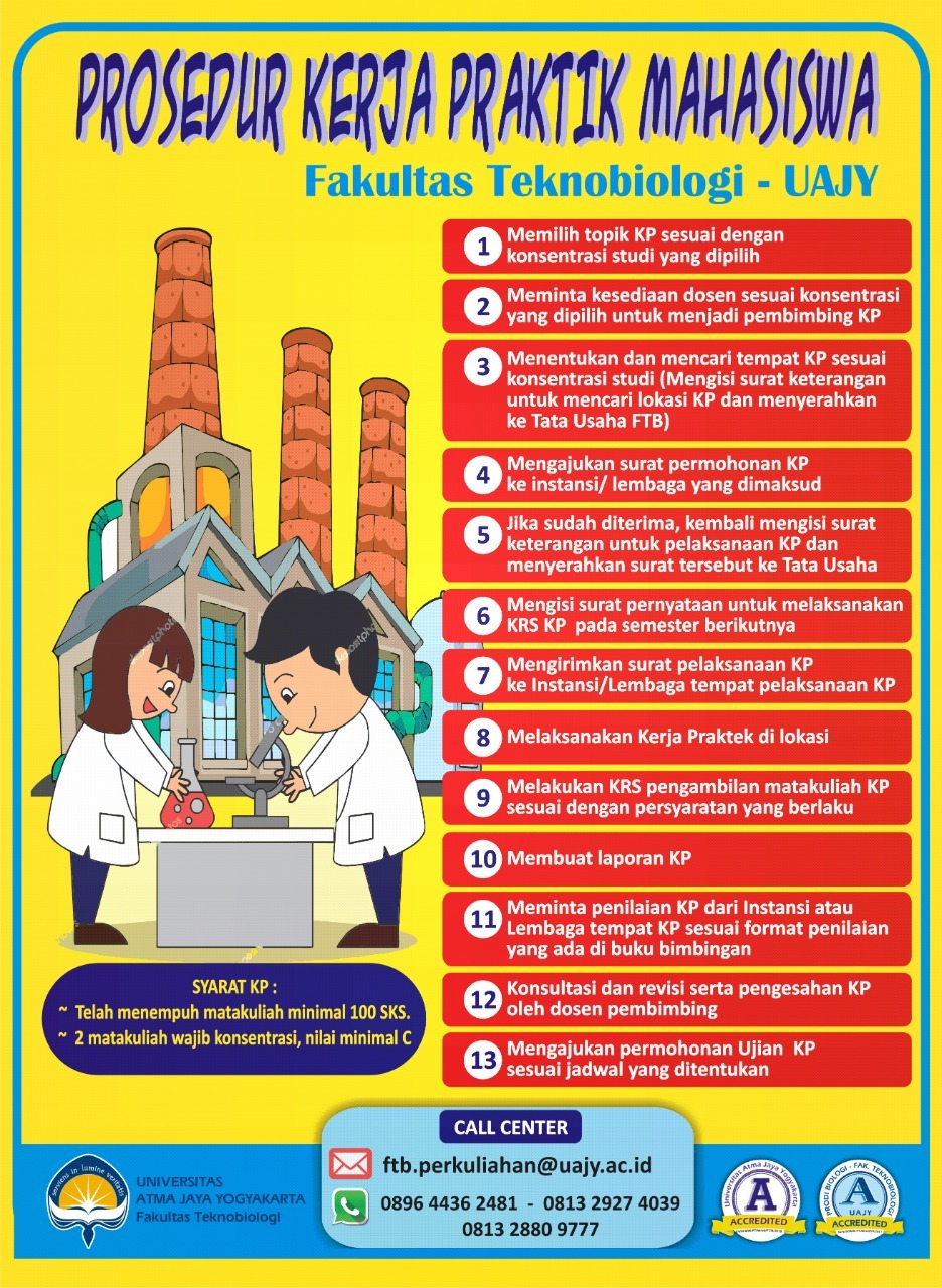 Prosedur Kerja Praktek Mahasiswa 2020 | Fakultas Teknobiologi