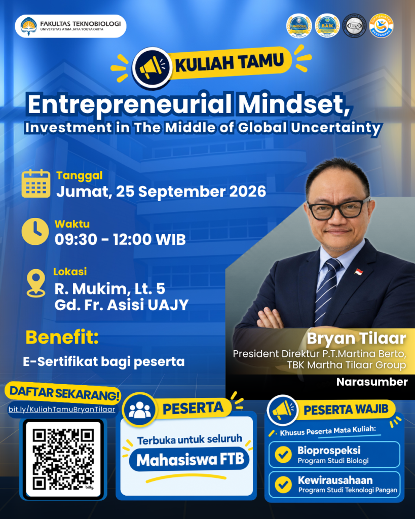 Kuliah Tamu “Entrepreneurial Mindset in The Middle of Global Uncertainty” bersama Bryan Tilaar